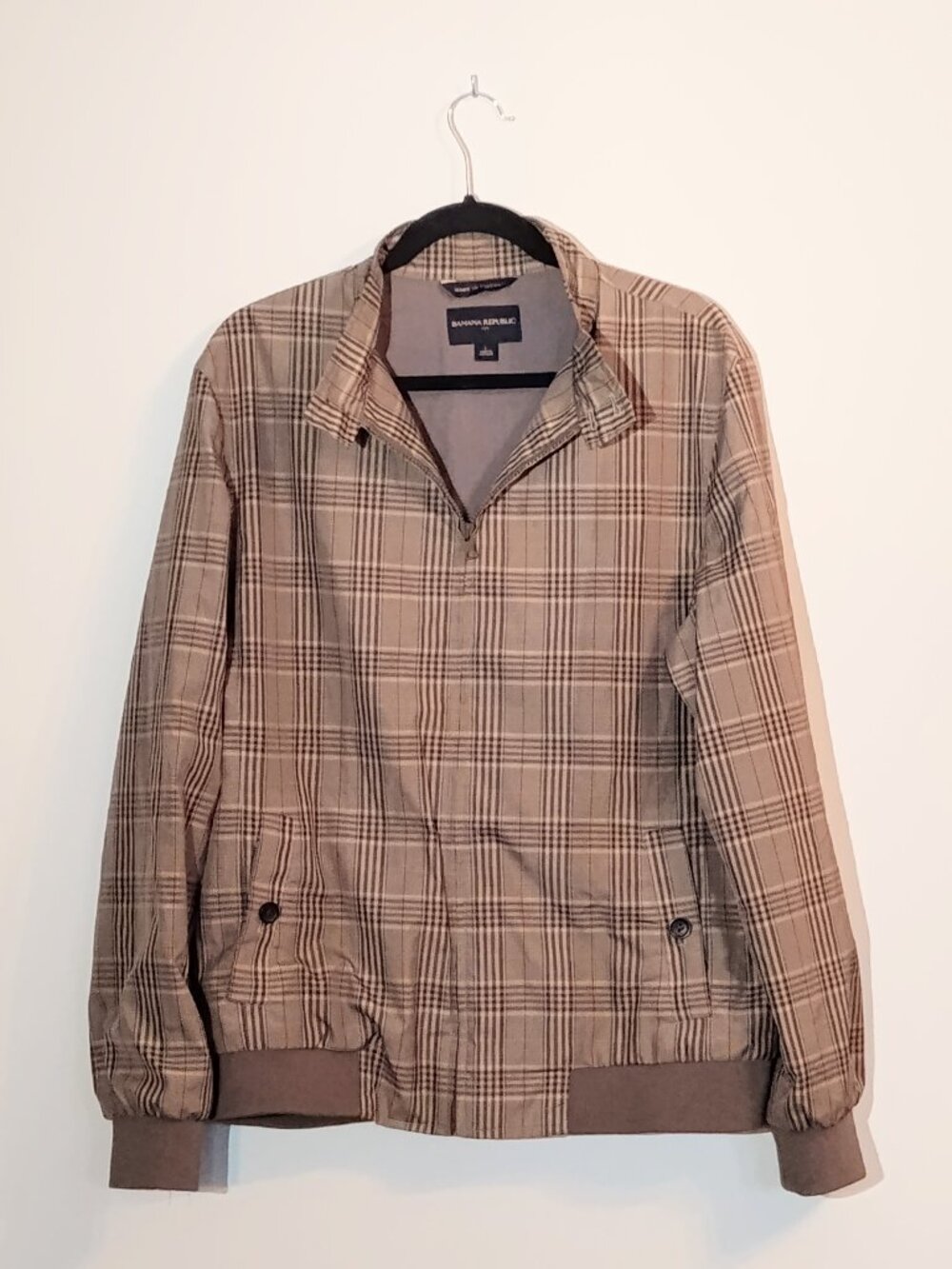 Banana Republic Plaid Harrington Bomber Jacket Y2K Style